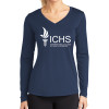 Thumbnail image for  Womens Navy Performance Long Sleeve V Neck Shirt