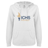 Thumbnail image for  ENZA Womens White V Notch Raw Edge Fleece Hoodie