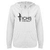 Thumbnail image for  ENZA Womens White V Notch Raw Edge Fleece Hoodie