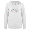 Thumbnail image for  ENZA Womens White V Notch Raw Edge Fleece Hoodie
