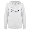 Thumbnail image for  ENZA Womens White V Notch Raw Edge Fleece Hoodie