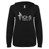 Thumbnail image for  ENZA Womens Black V Notch Raw Edge Fleece Hoodie