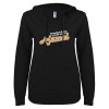 Thumbnail image for  ENZA Womens Black V Notch Raw Edge Fleece Hoodie