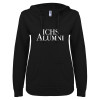 Thumbnail image for  ENZA Womens Black V Notch Raw Edge Fleece Hoodie