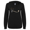 Thumbnail image for  ENZA Womens Black V Notch Raw Edge Fleece Hoodie