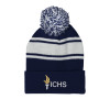 Thumbnail image for  Navy/White Two Tone Knit Pom Beanie w/Cuff