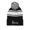 Thumbnail image for  Black/White Two Tone Knit Pom Beanie w/Cuff
