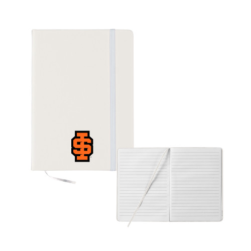 5x7 White Hard Cover Journal - Interlocking IS - 2 Color
