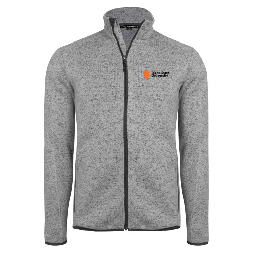  Grey Heather Sweater Fleece Jacket - Institutional Mark