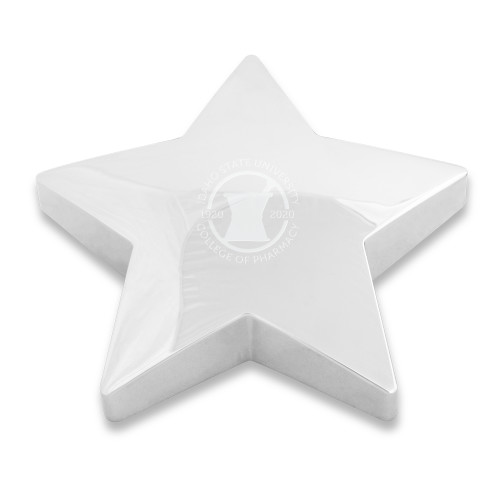  Silver Star Paperweight - Pharmacy Seal Engraved
