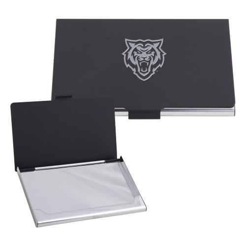  Black Metal Business Card Case - Primary Athletics Mark Engraved