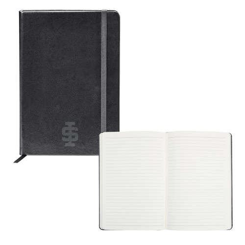  Fabrizio Black Hard Cover Journal - Interlocking IS Engraved