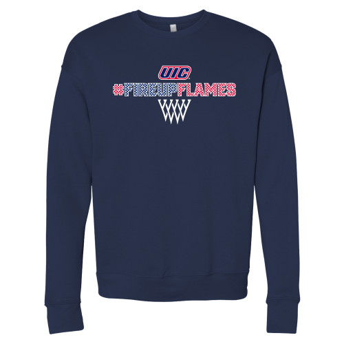  Bella + Canvas Navy Fleece Crew - Hashtag with Basketball Net