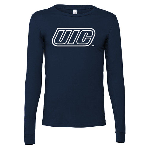  Bella + Canvas Navy Jersey Cotton Long Sleeve T Shirt - UIC