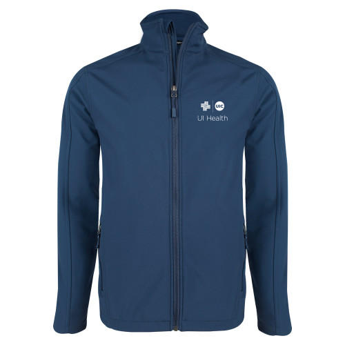  Navy Softshell Jacket - UIC - UI Health Stacked