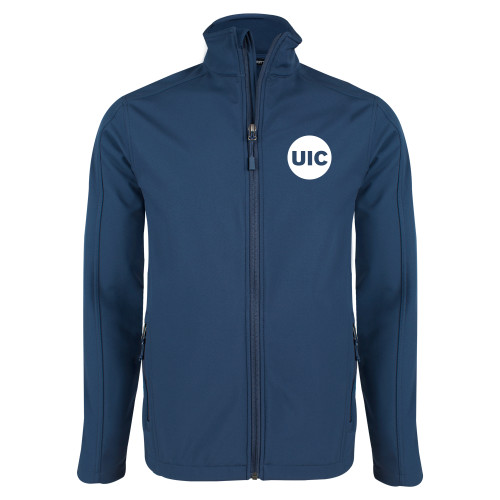  Navy Softshell Jacket - UIC Institutional Circle Mark