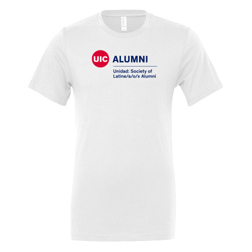  Bella + Canvas White Jersey Cotton T Shirt - Unidad Society of Latine-a-o-x Alumni - UIC
