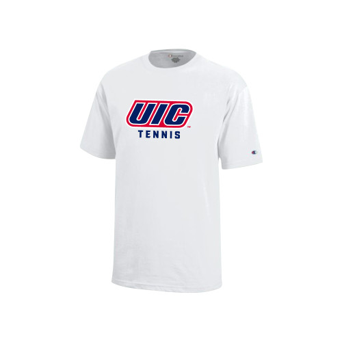  Champion Youth White Short Sleeve Tee - UIC Tennis