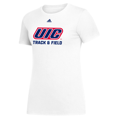  Adidas Womens White Fresh Tee - UIC Track and Field Adidas