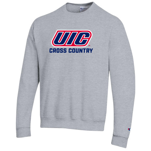  Champion Heather Grey Fleece Crew - UIC Cross Country