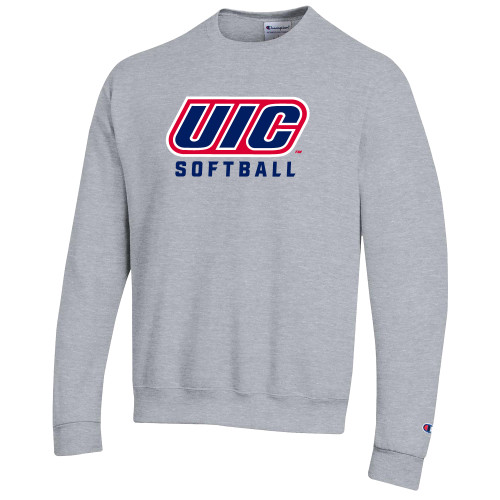  Champion Heather Grey Fleece Crew - UIC Softball