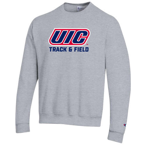  Champion Heather Grey Fleece Crew - UIC Track and Field