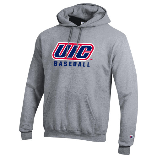  Champion Heather Grey Fleece Hoodie - UIC Baseball