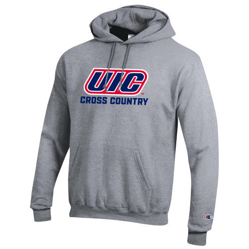 Champion Heather Grey Fleece Hoodie - UIC Cross Country