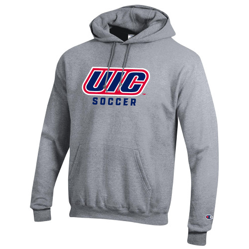  Champion Heather Grey Fleece Hoodie - UIC Soccer