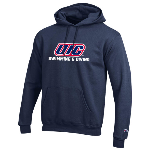  Champion Navy Fleece Hoodie - UIC Swimming and Diving