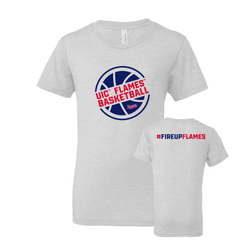  Bella + Canvas Youth Ash Grey Jersey T Shirt - Basketball Minimalistic