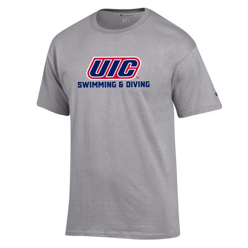  Champion Oxford Grey T Shirt - UIC Swimming and Diving