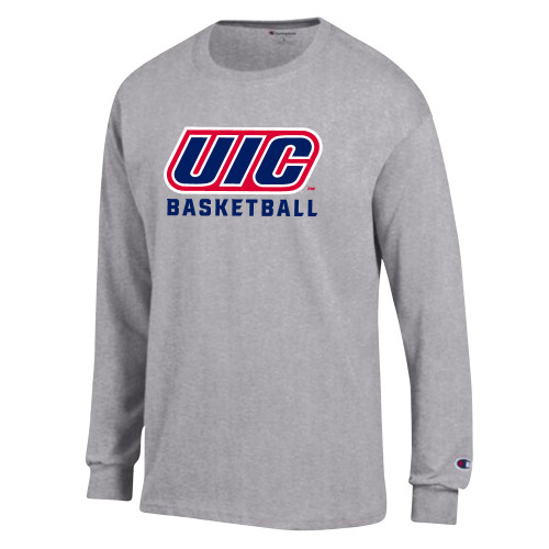  Champion Oxford Grey Long Sleeve T Shirt - UIC Basketball