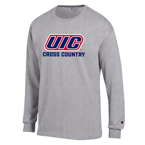  Champion Oxford Grey Long Sleeve T Shirt - UIC Cross Country