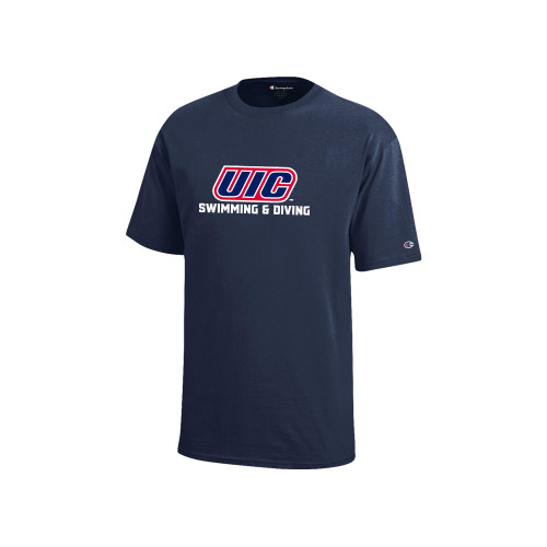  Champion Youth Navy Short Sleeve Tee - UIC Swimming and Diving
