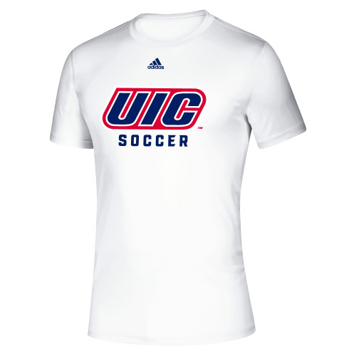  Adidas White Pregame Performance Tee - UIC Soccer Adidas
