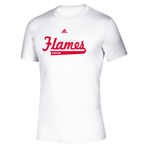  Adidas White Pregame Performance Tee - Athletics Adidas