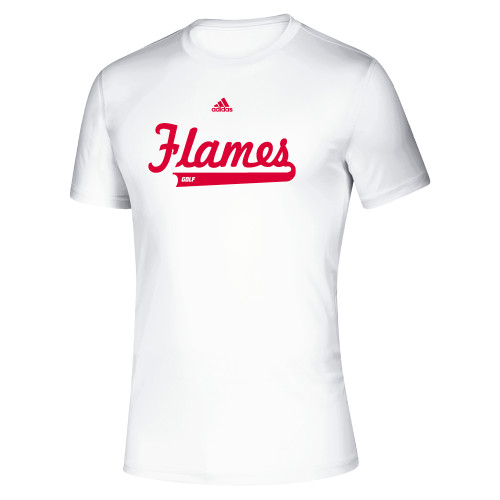  Adidas White Pregame Performance Tee - Golf Adidas
