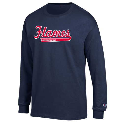  Champion Navy Long Sleeve T Shirt - Swimming and Diving