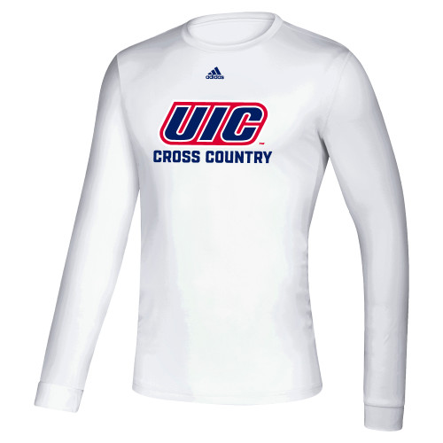  Adidas White Creator Performance Long Sleeve Tee - UIC Cross Country Adidas