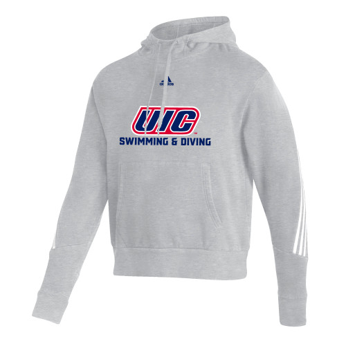  Adidas Medium Grey Heather Pullover Hood - UIC Swimming and Diving Adidas