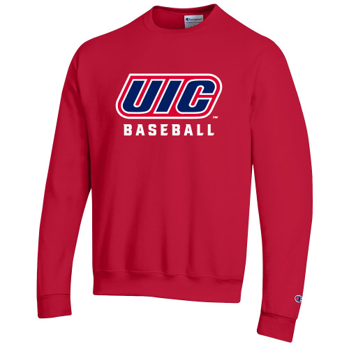  Champion Scarlet Red Fleece Crew - UIC Baseball