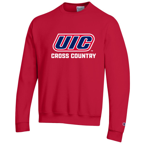  Champion Scarlet Red Fleece Crew - UIC Cross Country