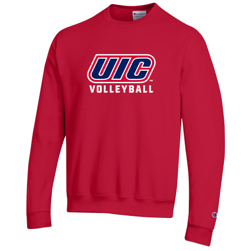  Champion Scarlet Red Fleece Crew - UIC Volleyball