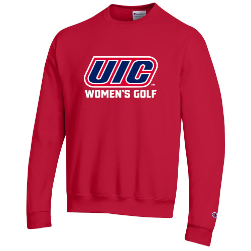  Champion Scarlet Red Fleece Crew - UIC Golf
