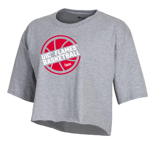  Champion Womens Oxford Crop Tee - Basketball Minimalistic
