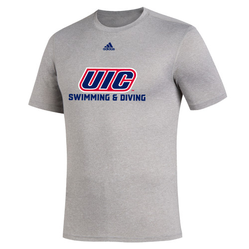  Adidas Medium Grey Heather Creator Performance Tee - UIC Swimming and Diving Adidas
