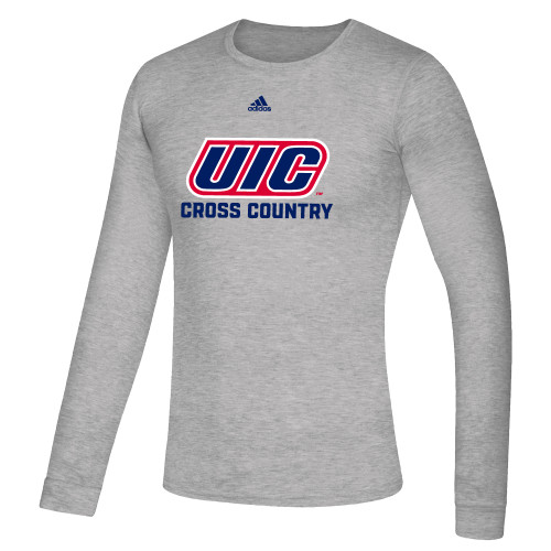  Adidas Medium Grey Heather Creator Performance Long Sleeve Tee - UIC Cross Country Adidas