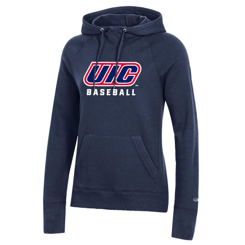  Champion Womens Navy Pull Over Hood - UIC Baseball