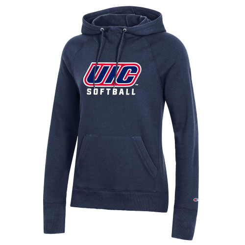  Champion Womens Navy Pull Over Hood - UIC Softball